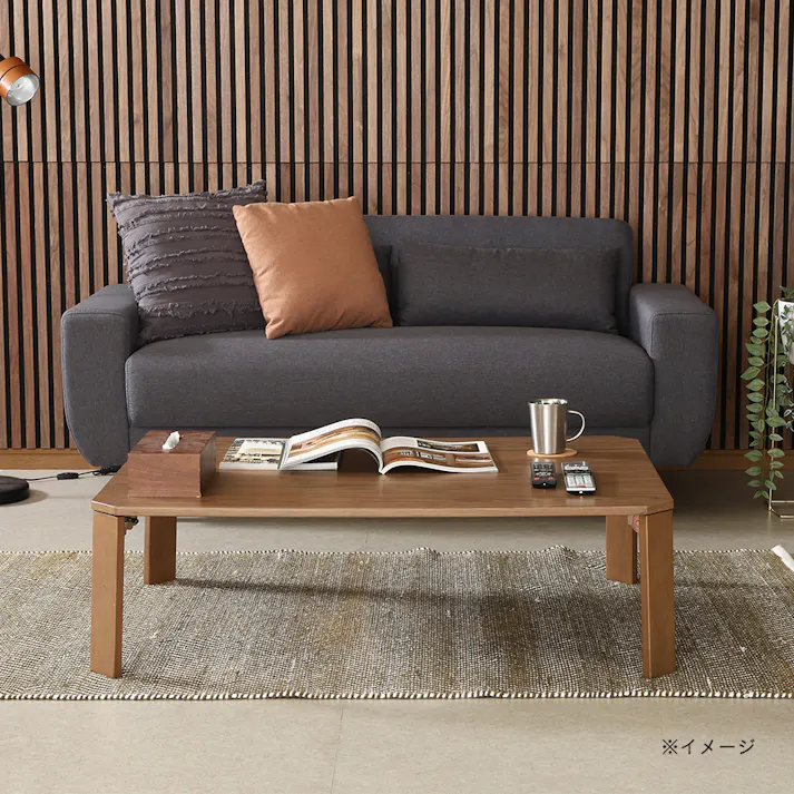 モダンローテーブル Latte WN 幅105cm 奥行75cm 高さ31.7cm ブラウン【別送品】