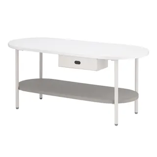 Chamillティッシュ収納付テーブル グレージュ【別送品】