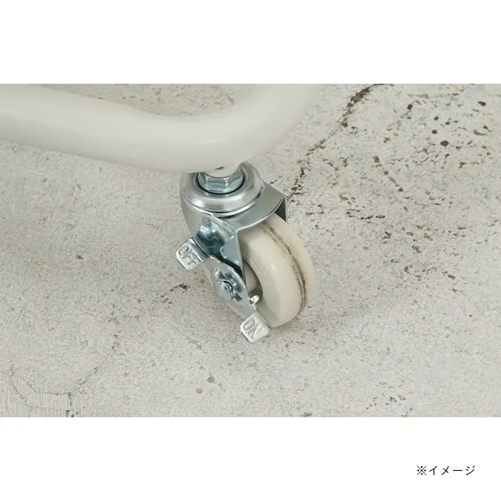 高さが調整できるワゴン マルシェ オフホワイト 幅42cm 奥行36cm 高さ78cm