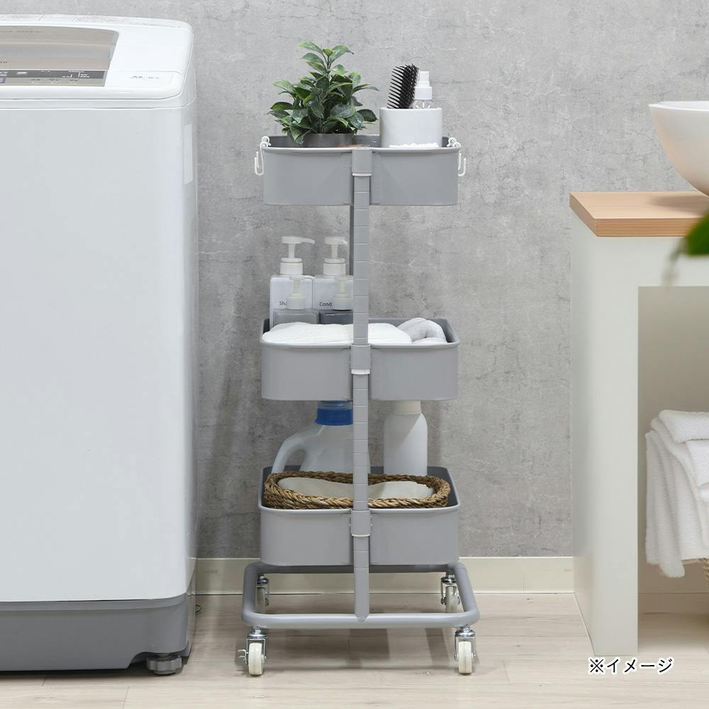 高さが調整できるワゴン マルシェ グレー 高さが調整できるワゴン マルシェ グレー 幅42cm 奥行36cm 高さ78cm