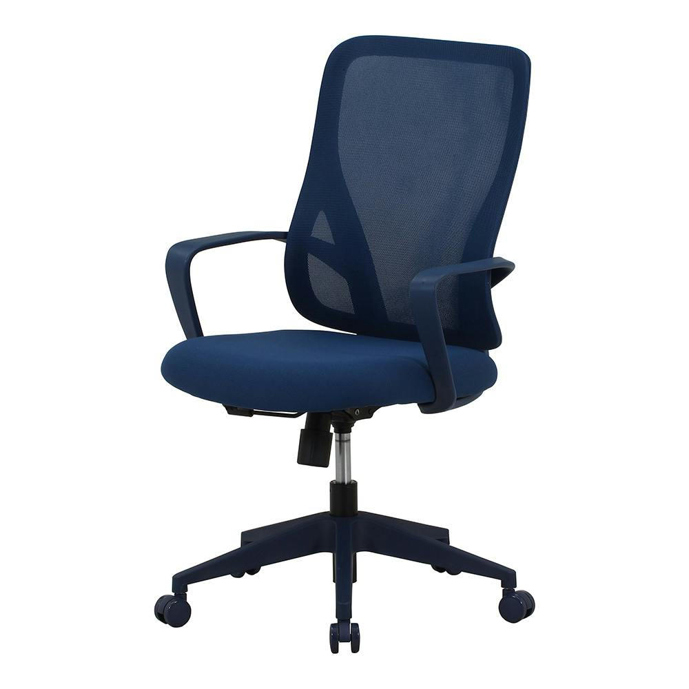 シンプルデザインチェア パレット BL 幅60.5cm 奥行62cm 高さ95～102cm ブルー【別送品】