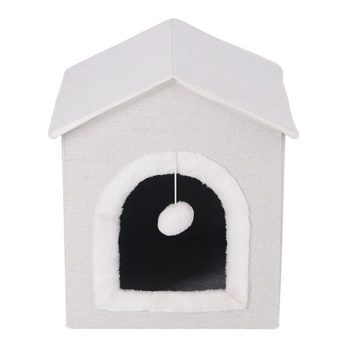 ペットハウス 三角屋根 Sサイズ ホワイト【別送品】