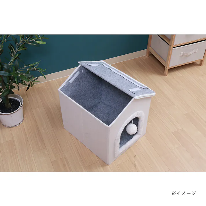 ペットハウス 三角屋根 Sサイズ ホワイト【別送品】