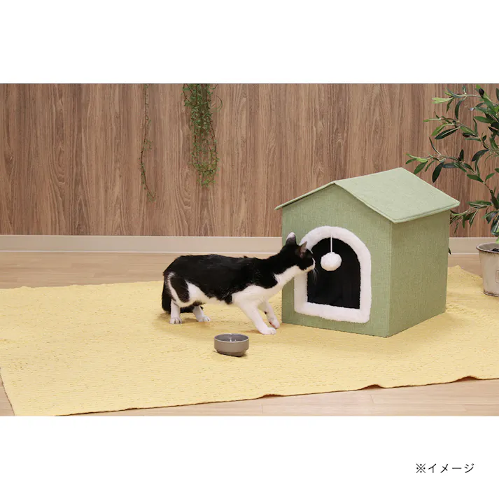 ペットハウス 三角屋根 Sサイズ グリーン【別送品】