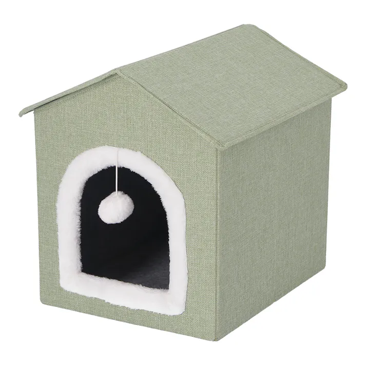 ペットハウス 三角屋根 Sサイズ グリーン【別送品】