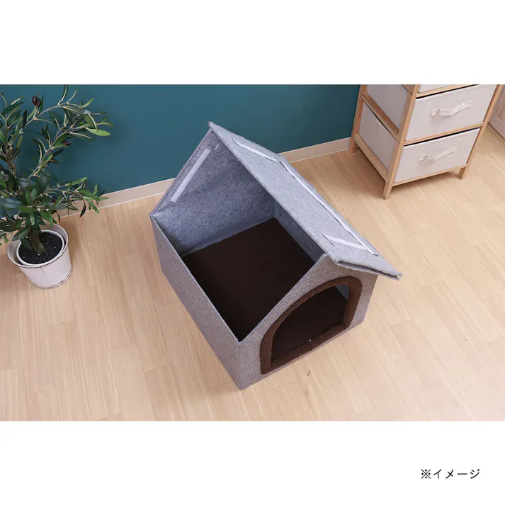 ペットハウス 三角屋根 Lサイズ グレー【別送品】