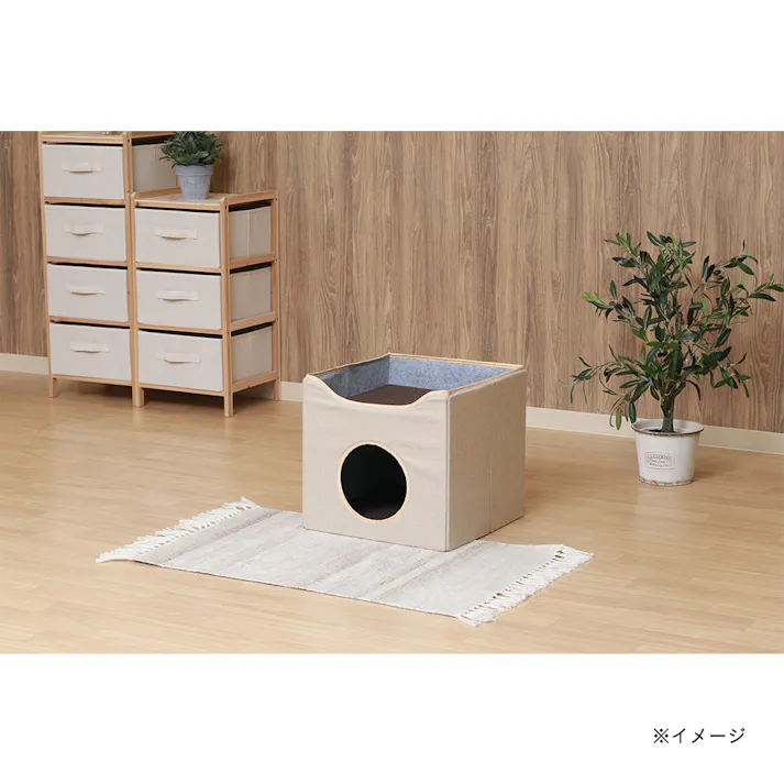 ペットハウス ルーフベッド付き ベージュ【別送品】