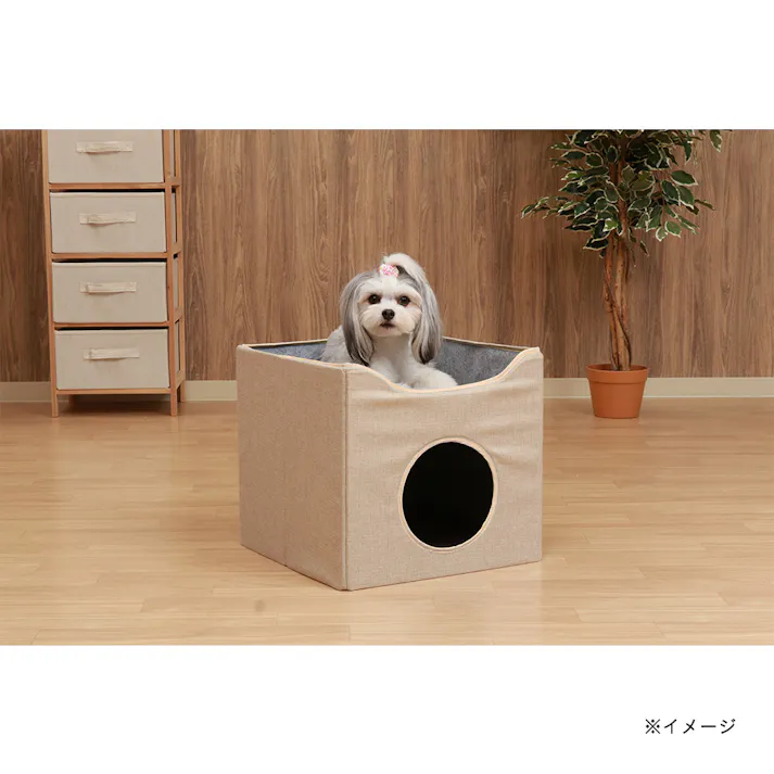 ペットハウス ルーフベッド付き ベージュ【別送品】