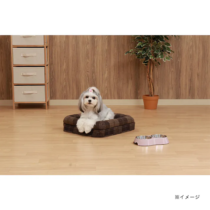 ペットハウス 2ルーム ルーフベッド付 ブラウンチェック【別送品】