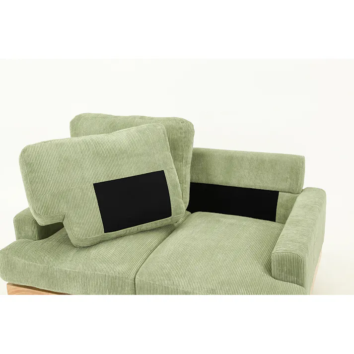 コーデュロイソファ フェリーチェ グリーン 2人掛け【別送品】