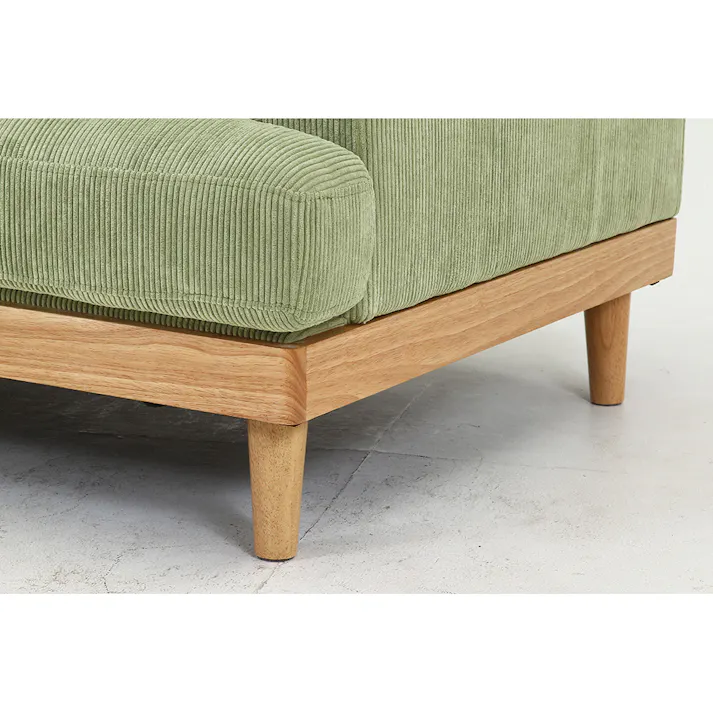 コーデュロイソファ フェリーチェ グリーン 2人掛け【別送品】