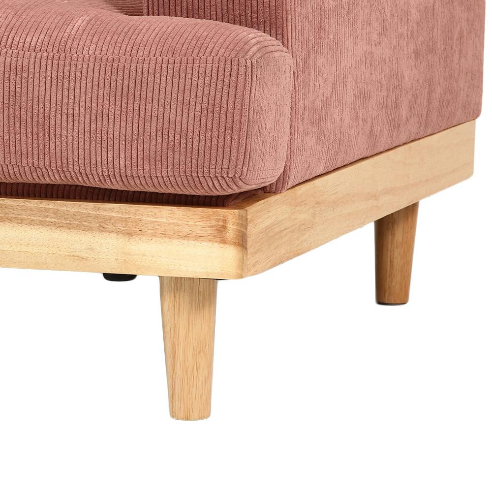 コーデュロイソファ フェリーチェ ピンク 2人掛け【別送品