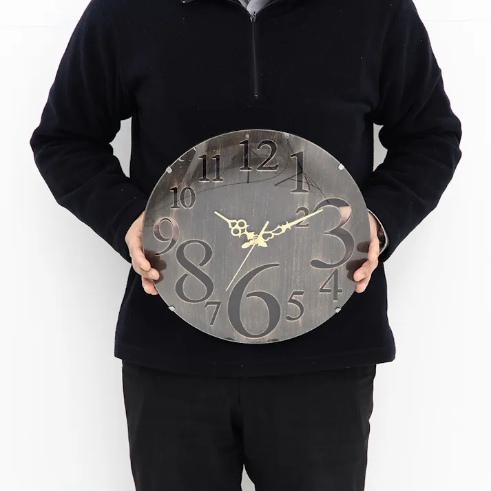 掛時計 レトロ BK 32cm【別送品】