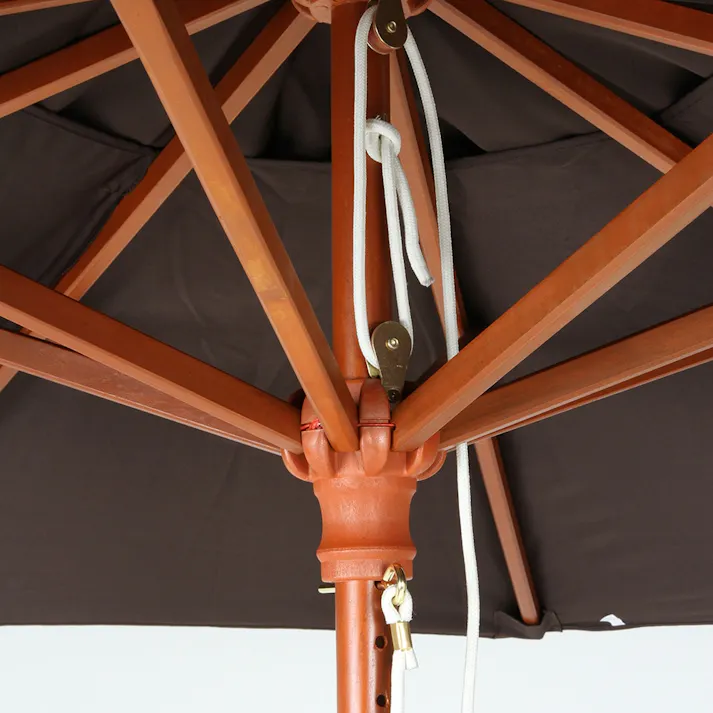 木製パラソル ブラウン 木製 幅210×奥行210×高さ222cm【別送品】