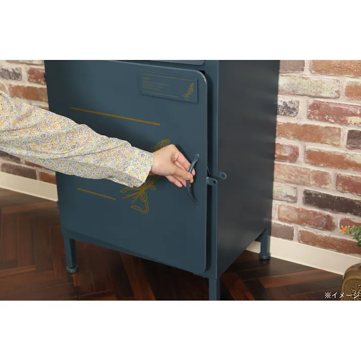 宅配ボックス マーガレット ネイビー 幅46cm高さ70cm奥行36.3cm【別送品】