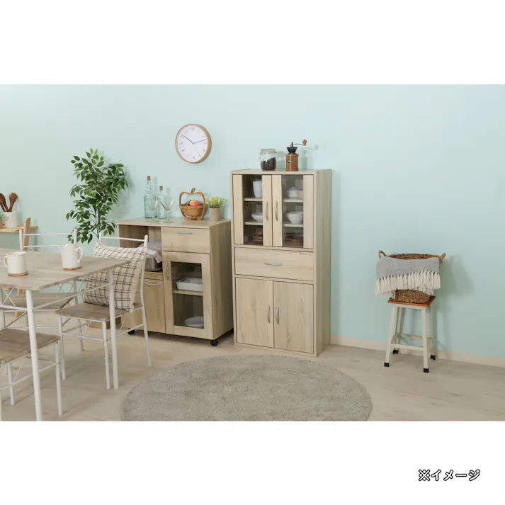 ミドルキッチンキャビネット ホワイトオーク【別送品】