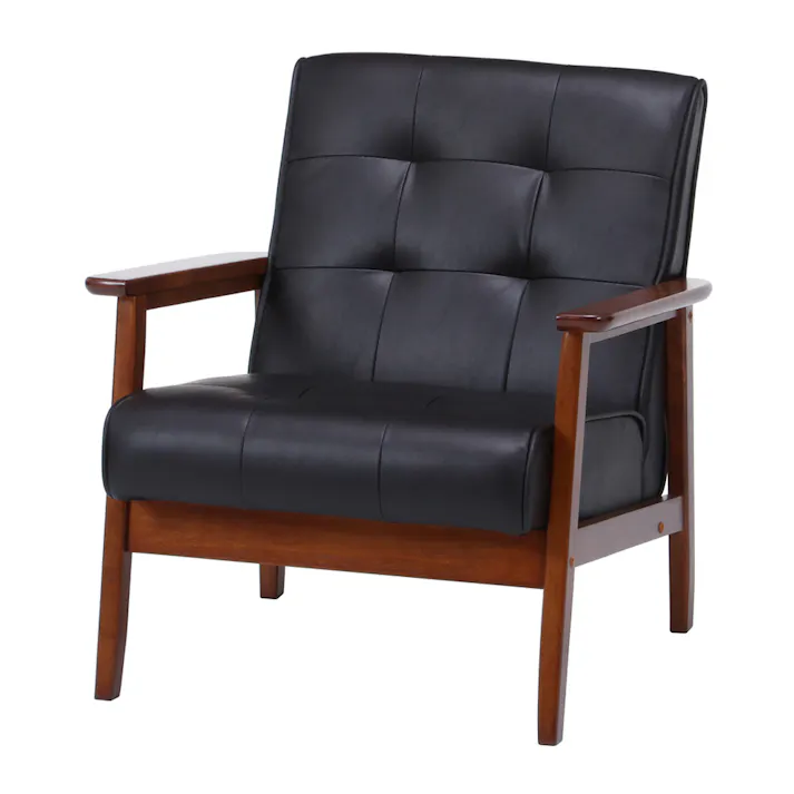 バイキャストPUソファ フレンズ ダークブラウン 1人掛け【別送品】