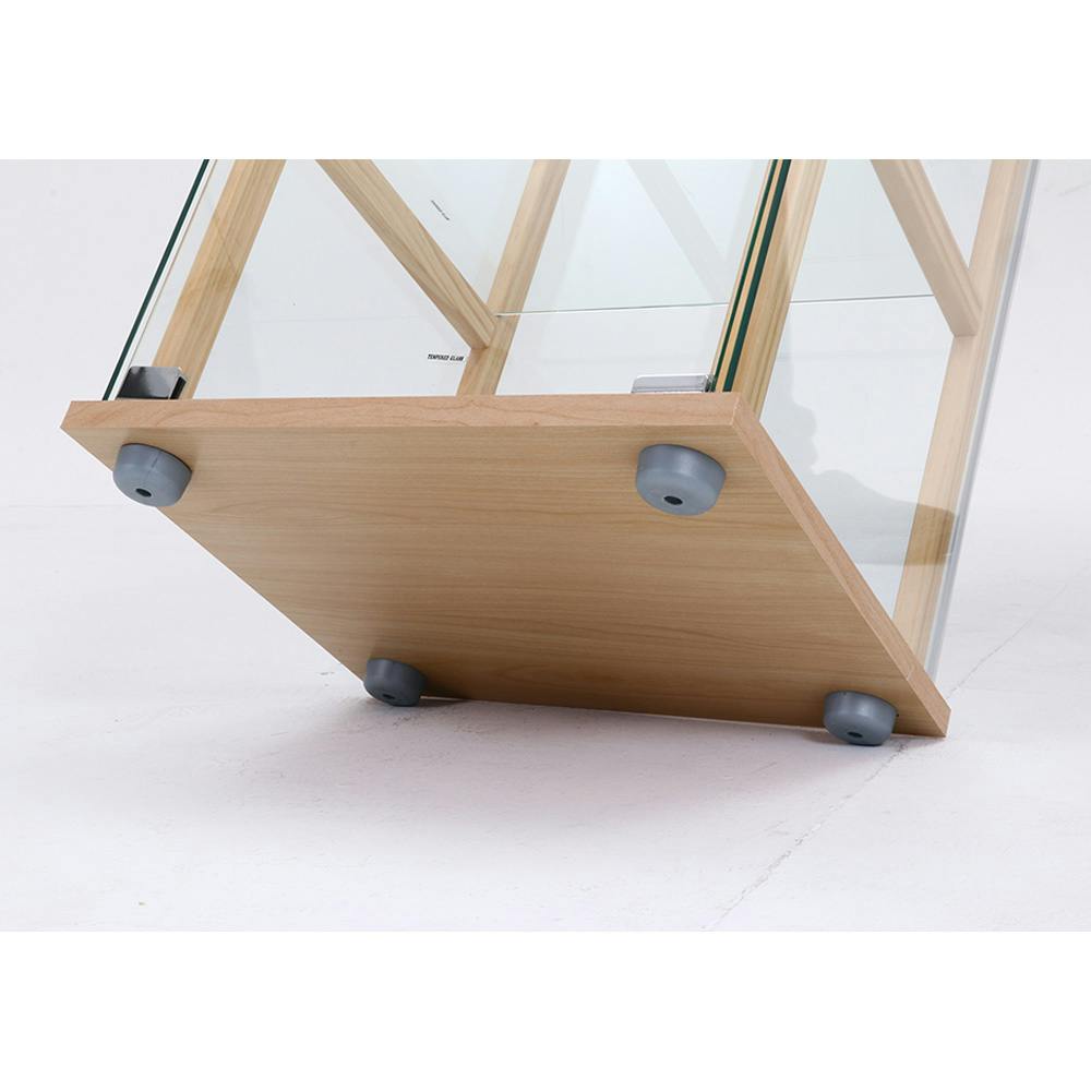 木製三段コレクションケース　　(即購入可能) ガラスコレクションケース ウッドフレーム 3段【別送品