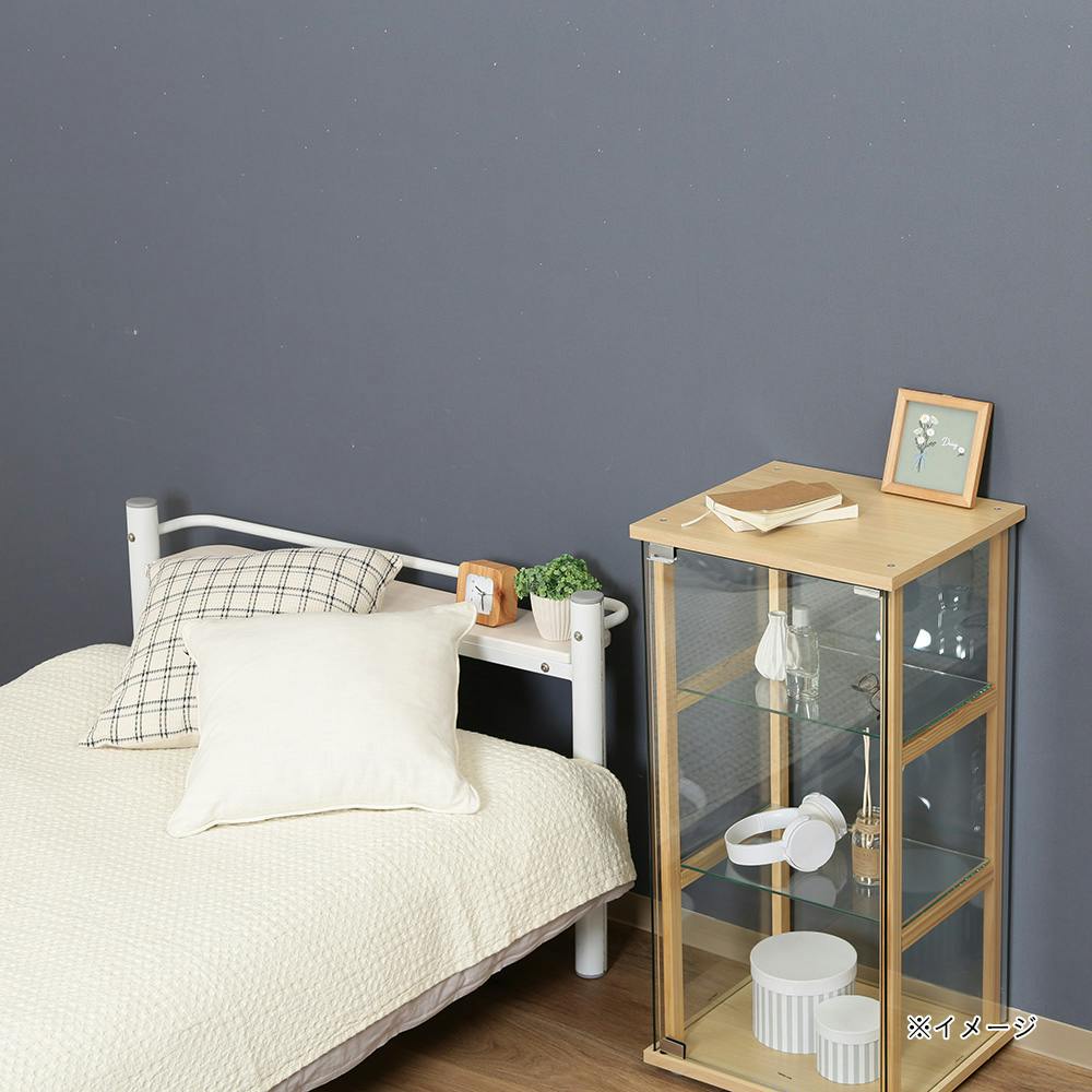 木製三段コレクションケース　　(即購入可能) ガラスコレクションケース ウッドフレーム 3段【別送品