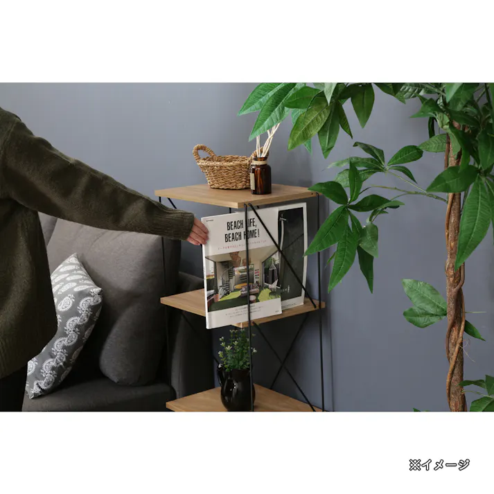 【通常WEB価格4980円】EZBOワイヤーラック4段 40幅 OAK NA【別送品】