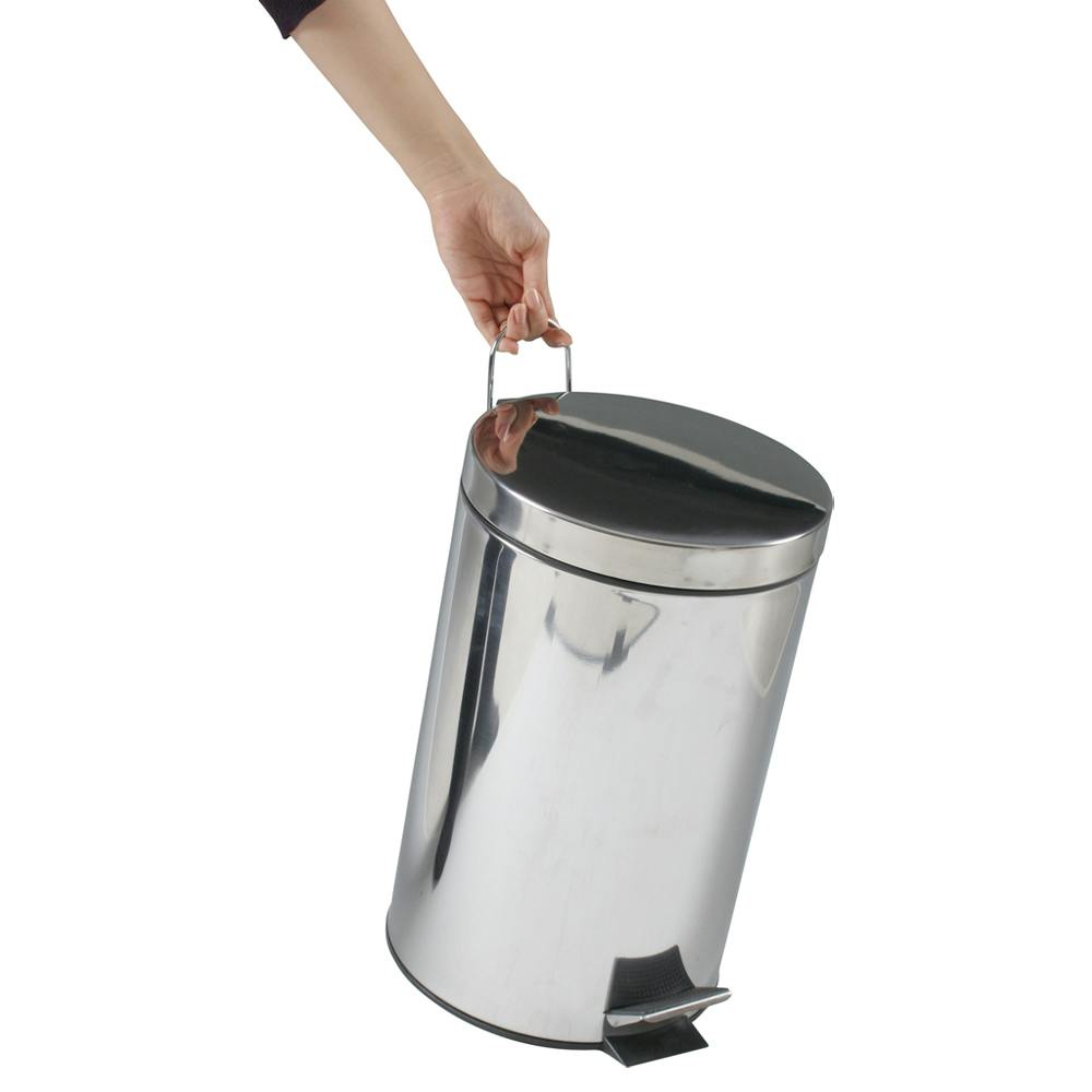 ブラッシュドステンレススチール製ラウンドステップカン（ペダル式ゴミ箱）12L ① 楽天市場】ゴミ箱 12L マイトラッシュ ペダルペール ブラック