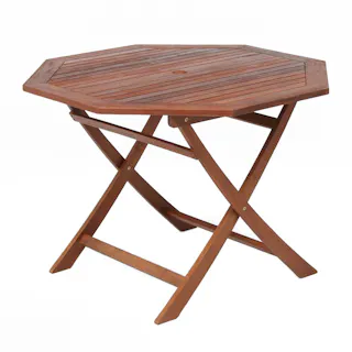 八角テーブル 110cm ブラウン【別送品】