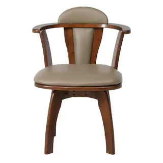 【通常WEB価格12800円】ダイニング肘付き回転チェア ブラウン【別送品】