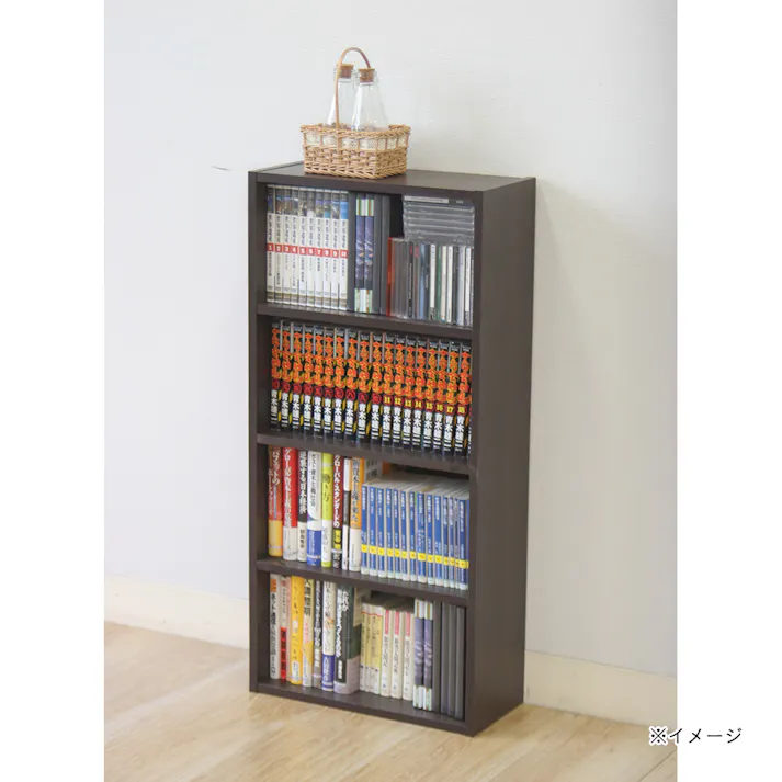 BOOK&DVDラック ブラウン