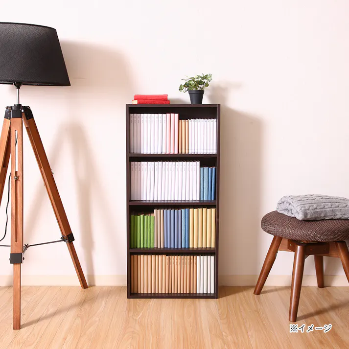 BOOK&DVDラック ブラウン