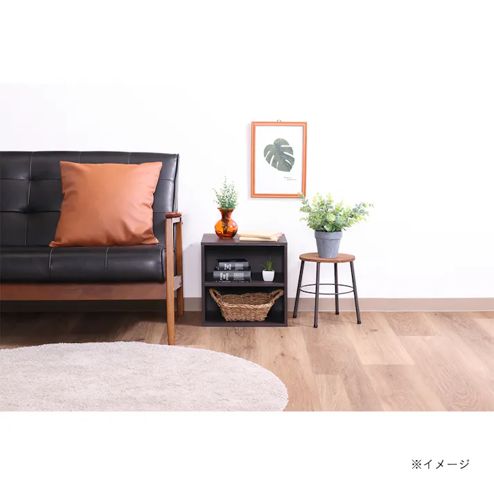 キューブボックス 棚付 ブラウン