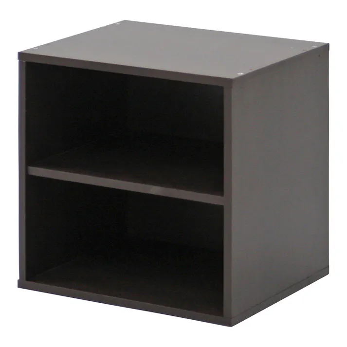 キューブボックス 棚付 ブラウン