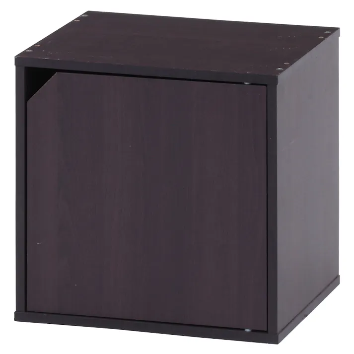 キューブボックス 扉付 ブラウン