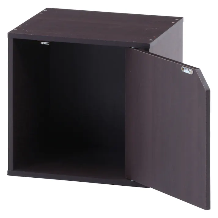 キューブボックス 扉付 ブラウン