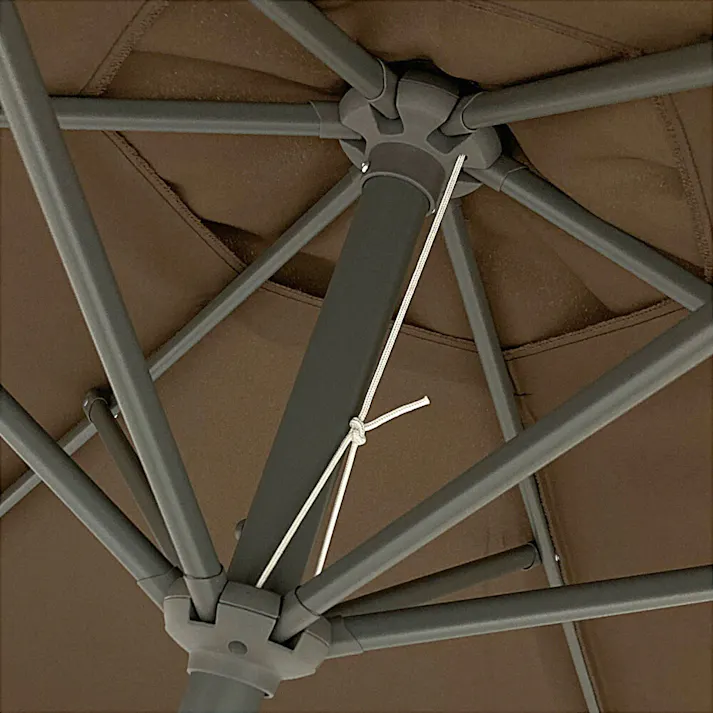 アルミパラソル ブラウン アルミ製 (約)幅270×奥行270×高さ234cm【別送品】