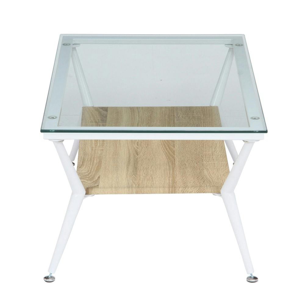 ガラスリビングテーブル クレア ナチュラル【別送品】(販売終了