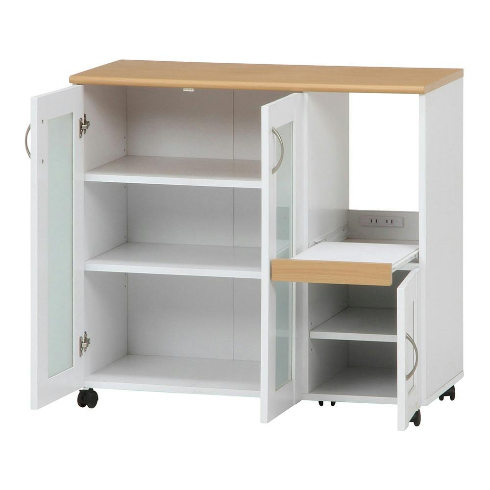 【値下げしました】ホワイトキッチンカウンター 90cm ファミリー キッチンカウンター90 WH【別送品】 | キッチン収納