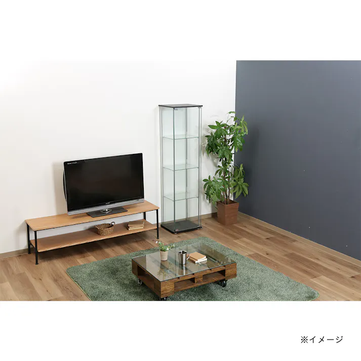 ガラスコレクションケース(クリア)4段【別送品】