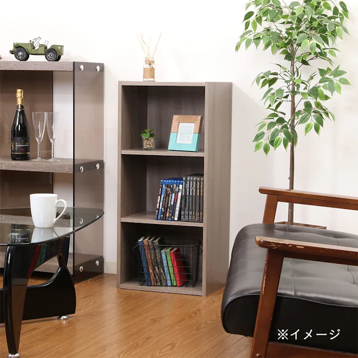 組立簡単ボックス3段 GY【別送品】