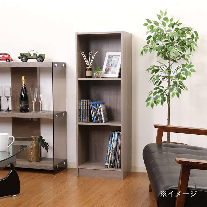 組立簡単ボックス3段 A4対応 GY【別送品】