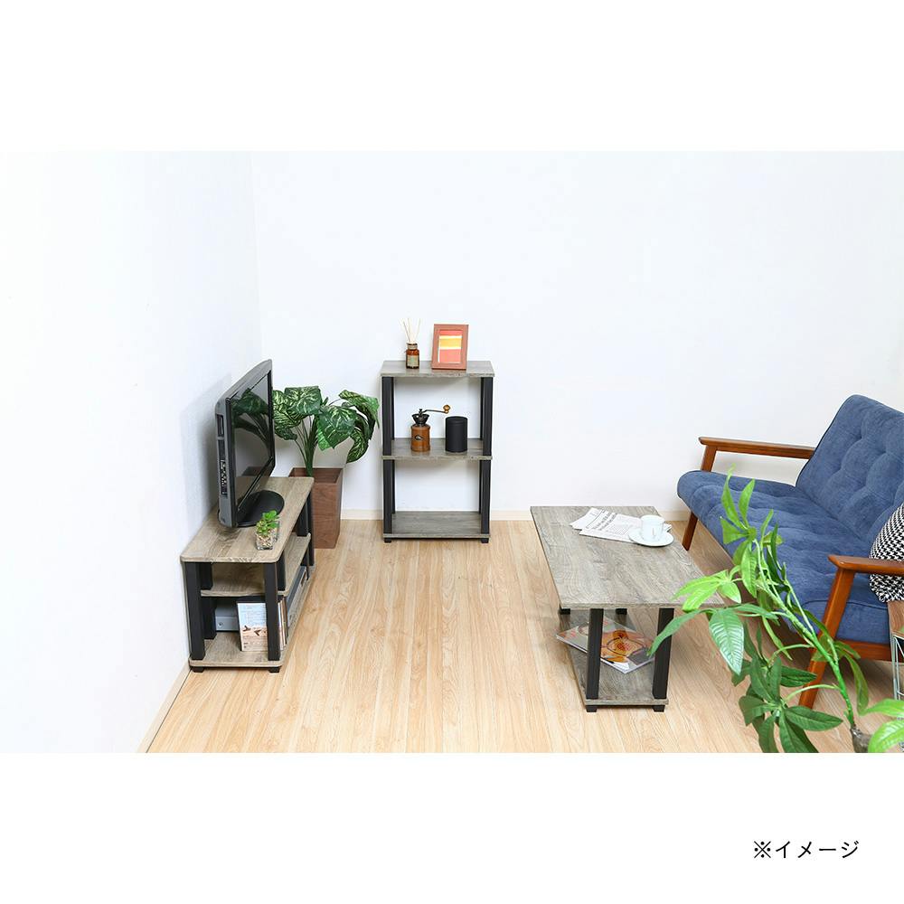 フィット 3段ラック ナチュラル×ブラック | 本棚・書棚・ブック