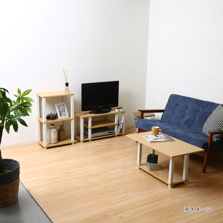 フィット 3段ラック ナチュラル×ホワイト