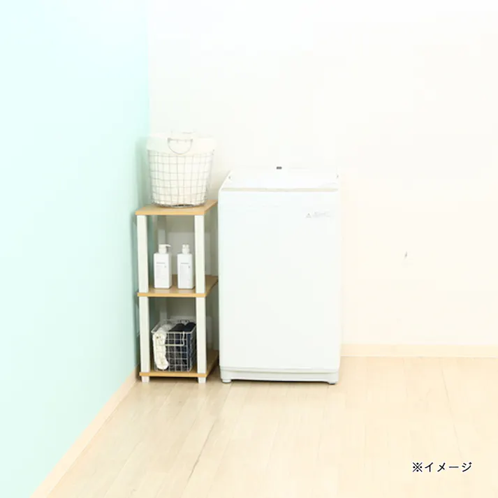 フィット 3段ラック ナチュラル×ホワイト