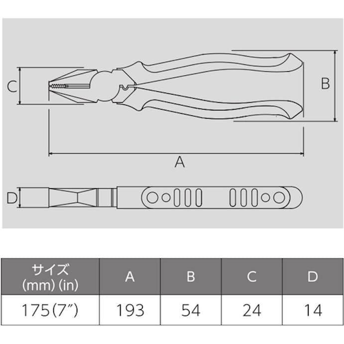 【CAINZ-DASH】フジ矢（ビクター） ハイグレード　電工ペンチ　エラストマＧ 265HGP-175【別送品】