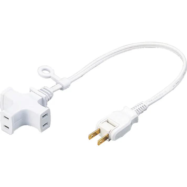 【CAINZ-DASH】正和電工 3ケ口ショートマルチタップ 0.4m 白 T-30MG【別送品】