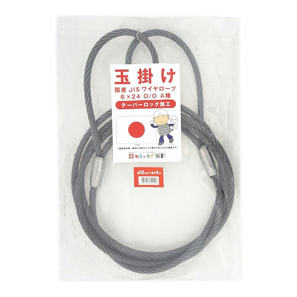国産JISワイヤーロープ テーパーロック 12×4m | 荷役用品 通販