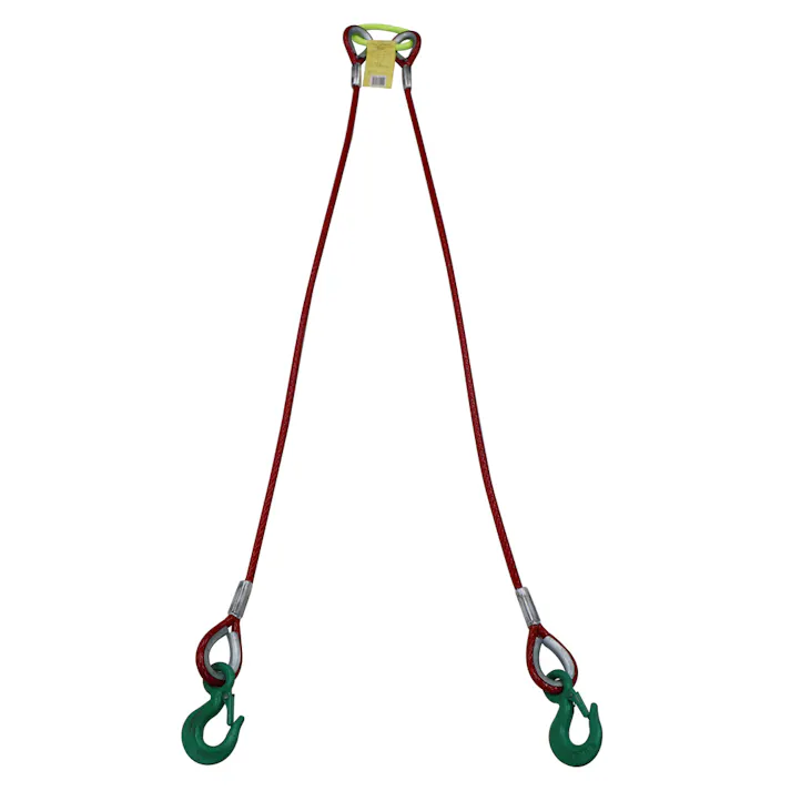 JIS被覆2点吊ワイヤ赤透明 2T12-14×2m