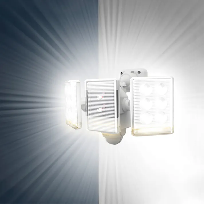 RITEX LEDセンサーライト 9W 2灯 LED-AC2018 1500ルーメン 防犯 防雨タイプIP44 屋外設置可 多機能・小型 人感明暗センサー