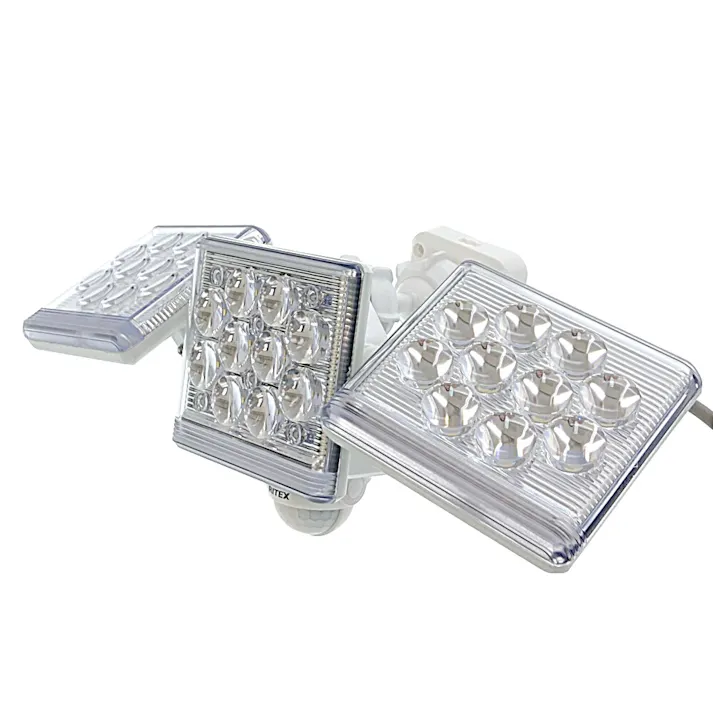 RITEX センサーライト 高機能A式C12W 3灯 3200ルーメン 3045 LED-AC3045 防犯 防雨タイプIP44 屋外設置可 人感明暗センサー