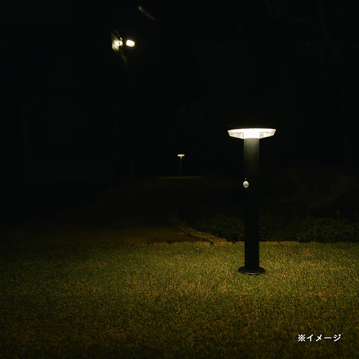 ガーデンソーラーセンサーライト 5W 丸型 ブラック