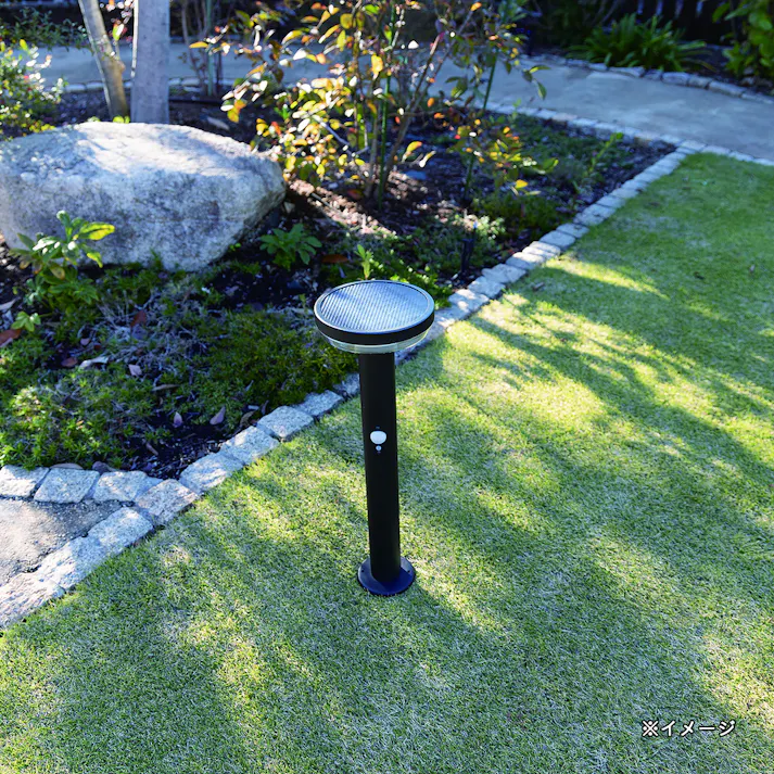 ガーデンソーラーセンサーライト 5W 丸型 ブラック